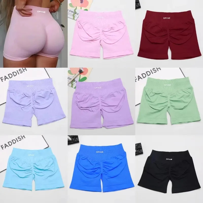 New Dynamic Impact Shorts with Logo Dyfine Dyfne Yoga Shorts Seamless Scrunch Bum Workout Gym Short Tights