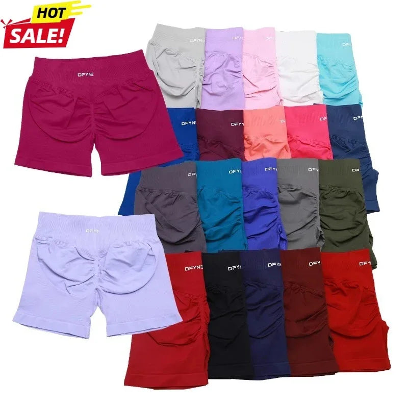 New Dynamic Impact Shorts with Logo Dyfine Dyfne Yoga Shorts Seamless Scrunch Bum Workout Gym Short Tights